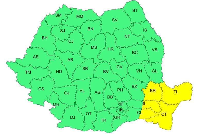 Vremea va experimenta variații semnificative în următoarele zile: Cod galben de vânt și ninsoare viscolită în multe județe. Regiunile impactate.